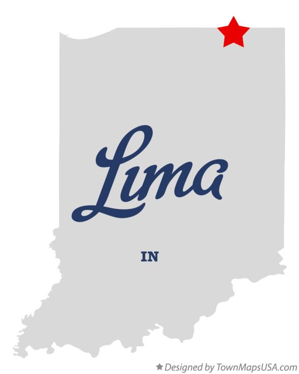 Map of Lima Indiana IN