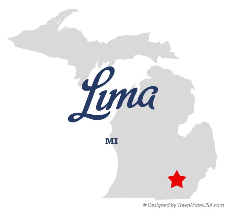 Map of Lima Michigan MI