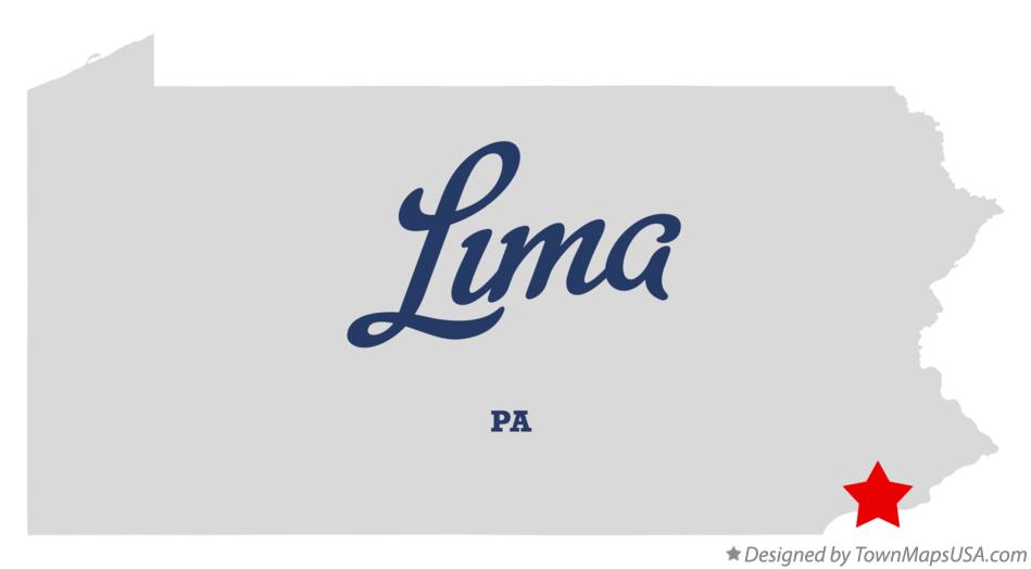 Map of Lima Pennsylvania PA