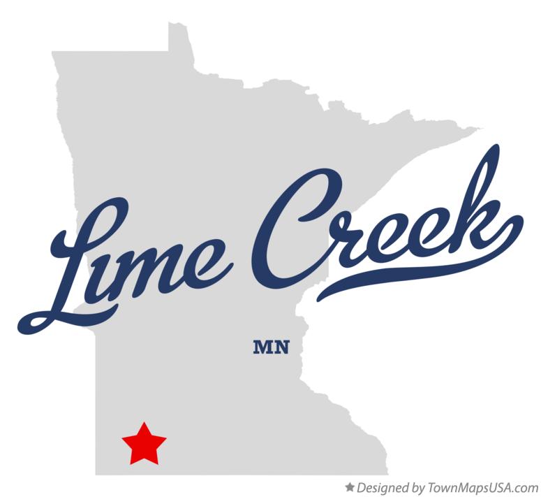 Map of Lime Creek Minnesota MN