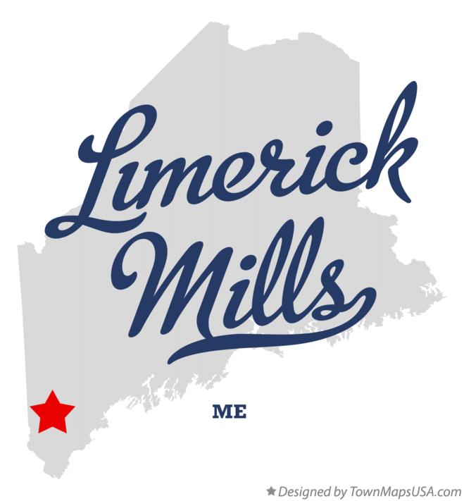 Map of Limerick Mills Maine ME
