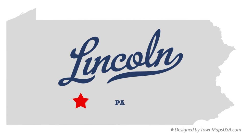Map of Lincoln Pennsylvania PA