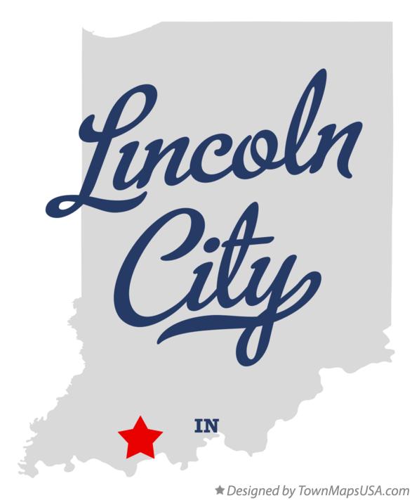 Map of Lincoln City Indiana IN