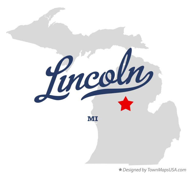 Map of Lincoln Michigan MI