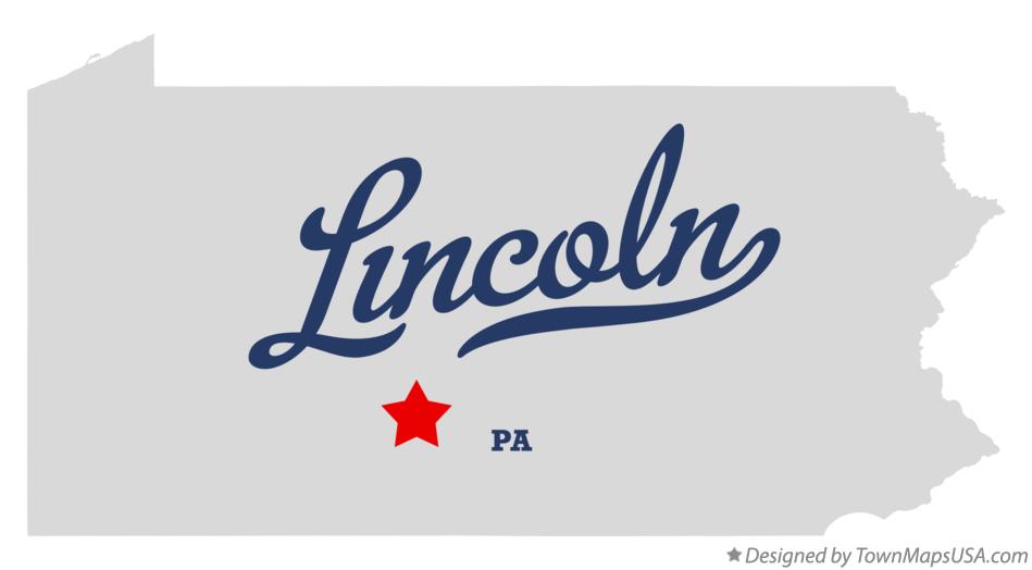 Map of Lincoln Pennsylvania PA