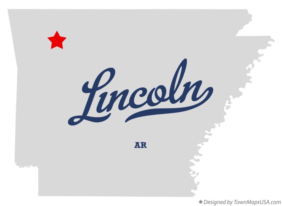 Map of Lincoln Arkansas AR
