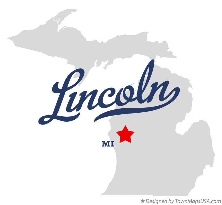 Map of Lincoln Michigan MI