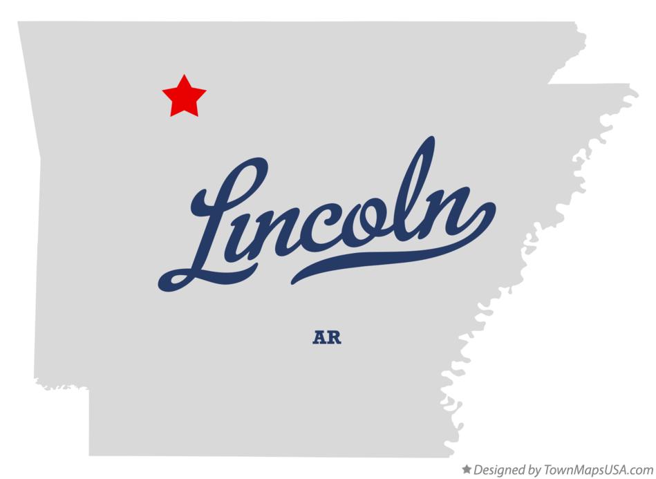 Map of Lincoln Arkansas AR