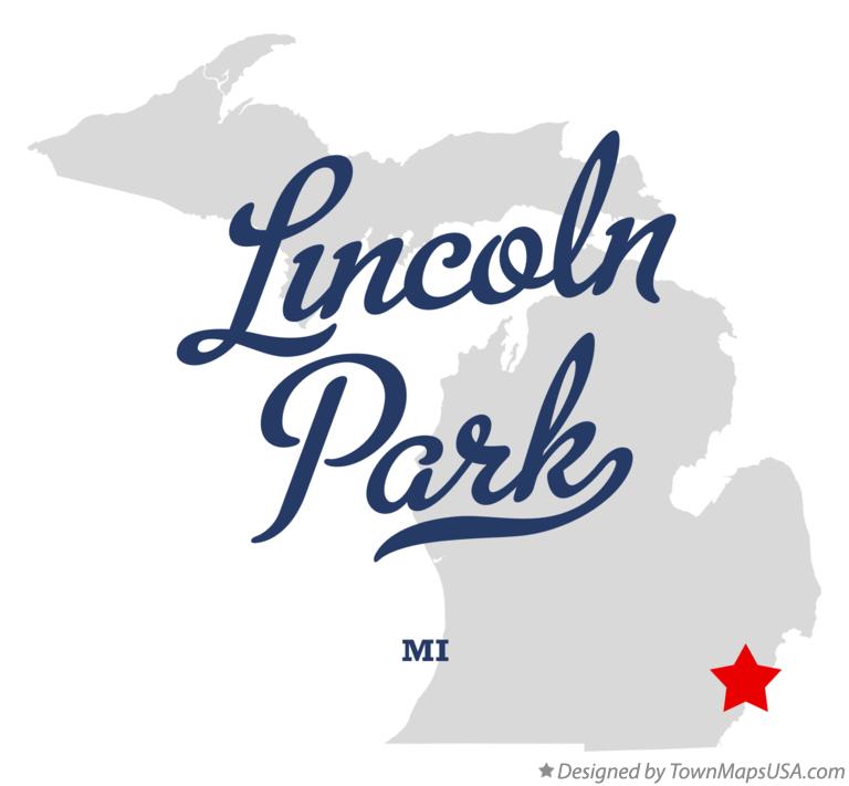 Map of Lincoln Park Michigan MI