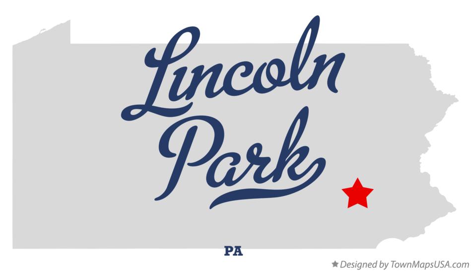 Map of Lincoln Park Pennsylvania PA