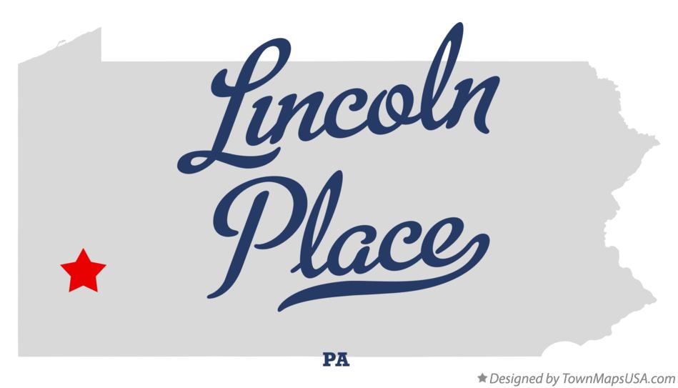 Map of Lincoln Place Pennsylvania PA
