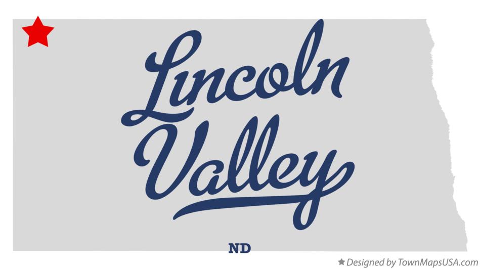 Map of Lincoln Valley North Dakota ND