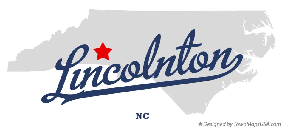Map of Lincolnton North Carolina NC