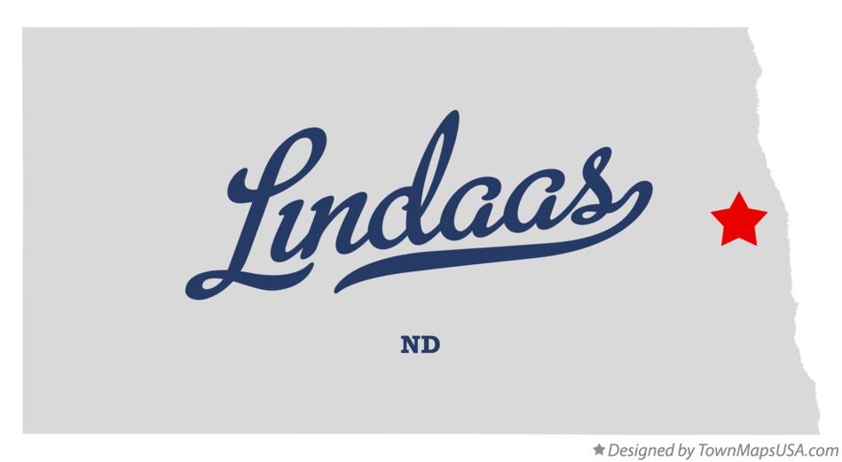 Map of Lindaas North Dakota ND