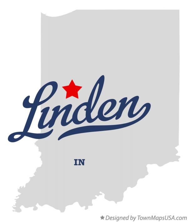 Map of Linden Indiana IN