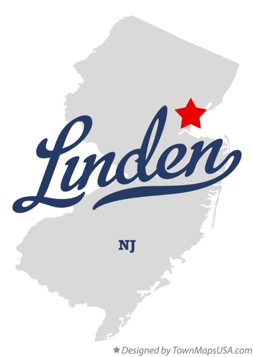 Map of Linden New Jersey NJ