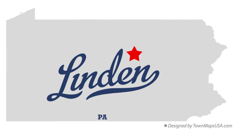 Map of Linden Pennsylvania PA