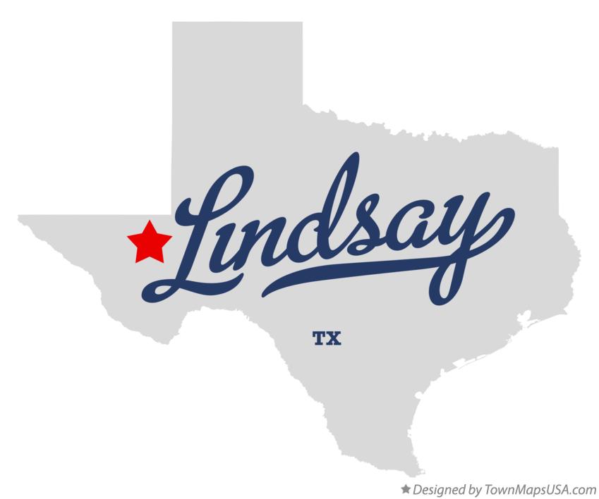 Map of Lindsay Texas TX
