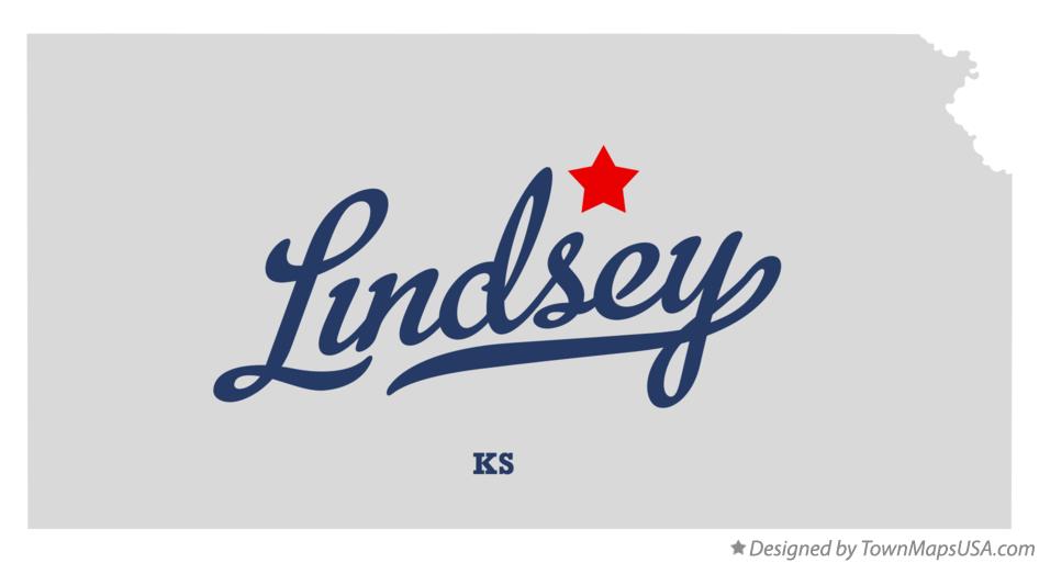 Map of Lindsey Kansas KS