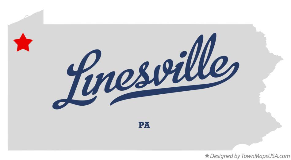 Map of Linesville Pennsylvania PA