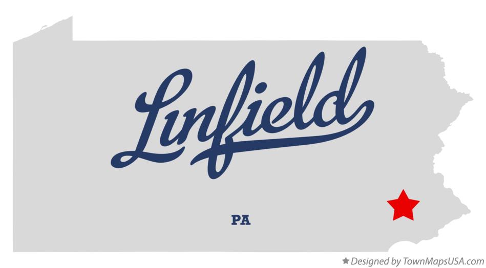 Map of Linfield Pennsylvania PA
