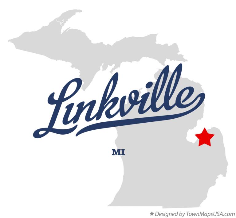 Map of Linkville Michigan MI