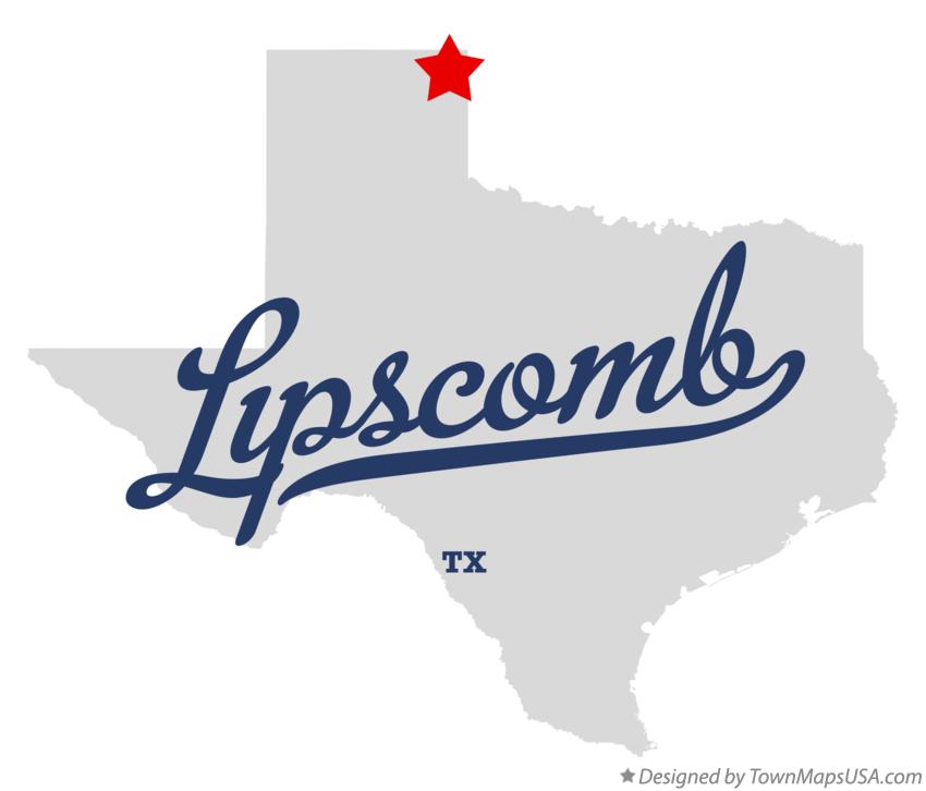 Map of Lipscomb Texas TX