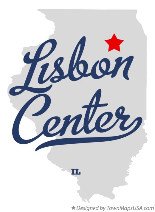 Map of Lisbon Center Illinois IL