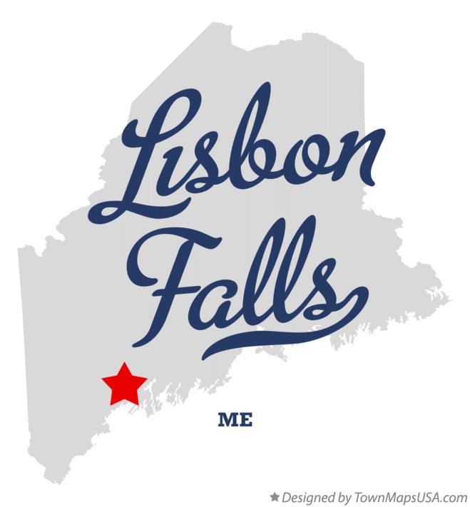 Map of Lisbon Falls Maine ME