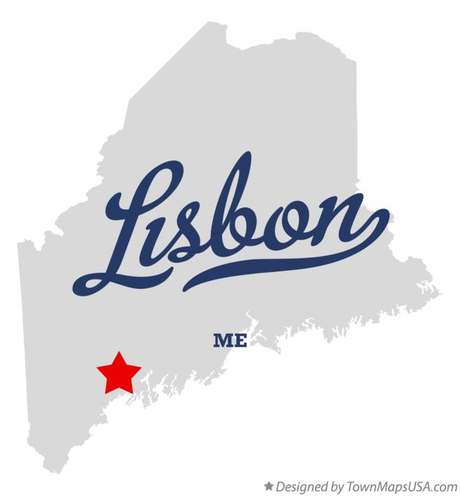 Map of Lisbon Maine ME