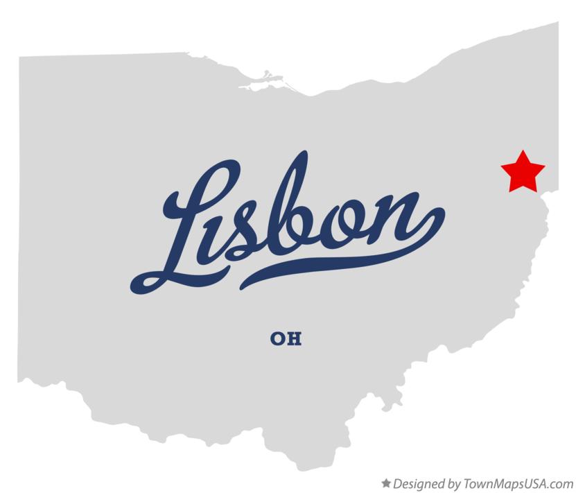 Map of Lisbon Ohio OH