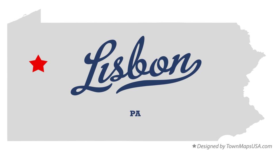 Map of Lisbon Pennsylvania PA