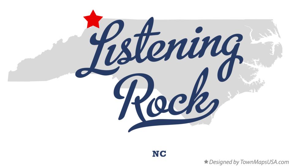 Map of Listening Rock North Carolina NC