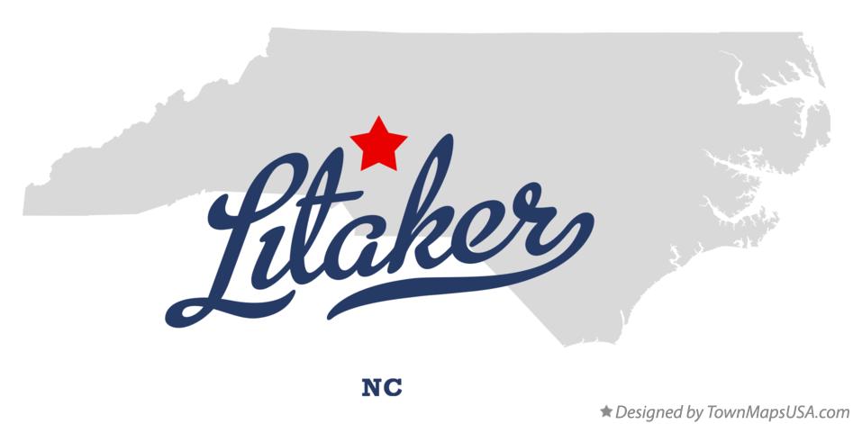 Map of Litaker North Carolina NC