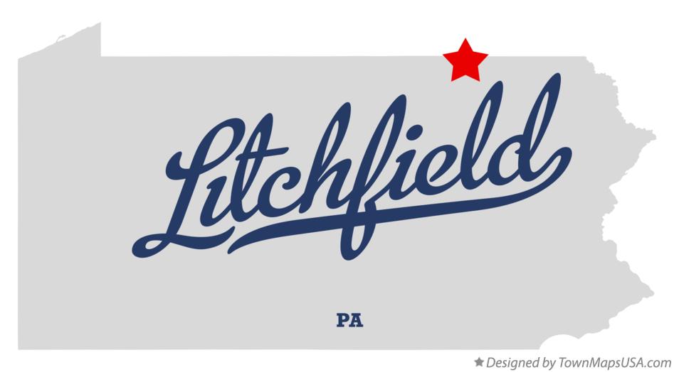 Map of Litchfield Pennsylvania PA