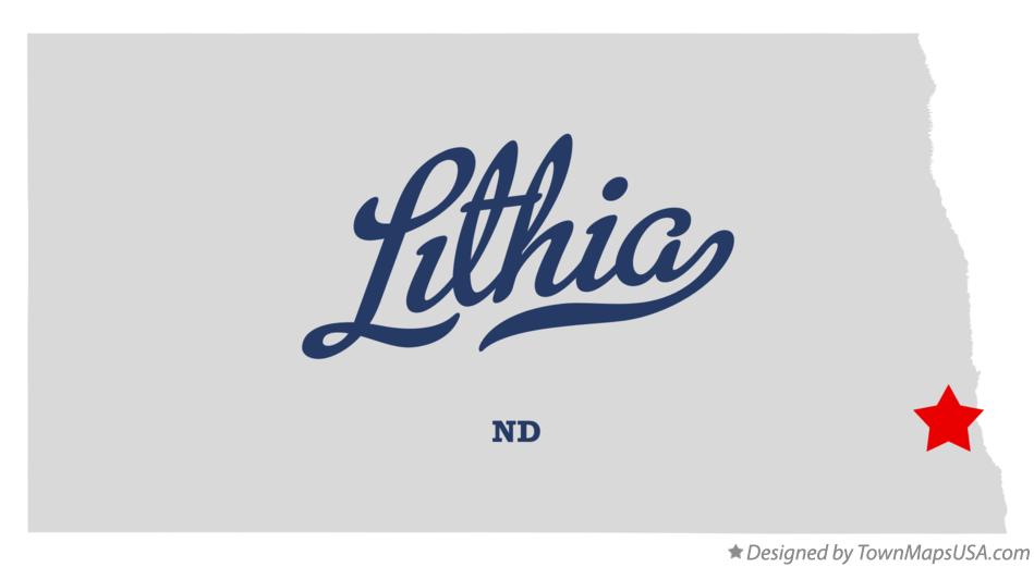 Map of Lithia North Dakota ND