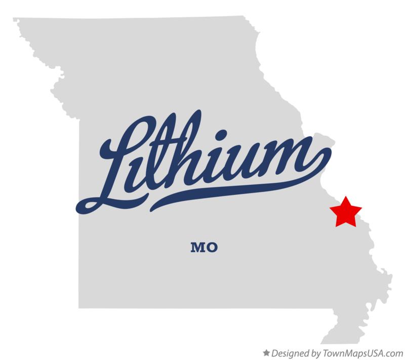 Map of Lithium Missouri MO