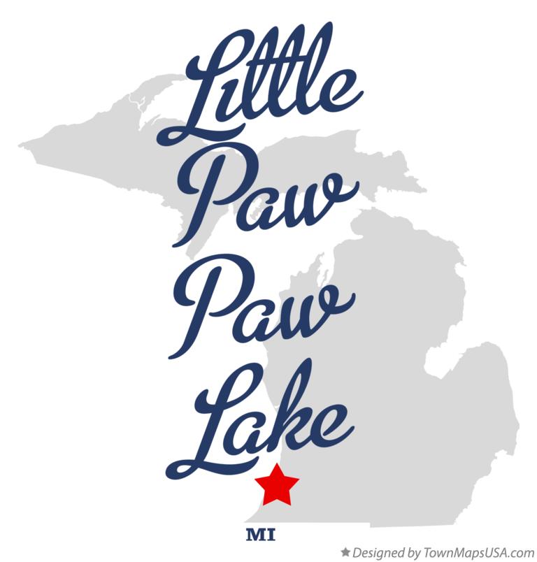 Map of Little Paw Paw Lake Michigan MI
