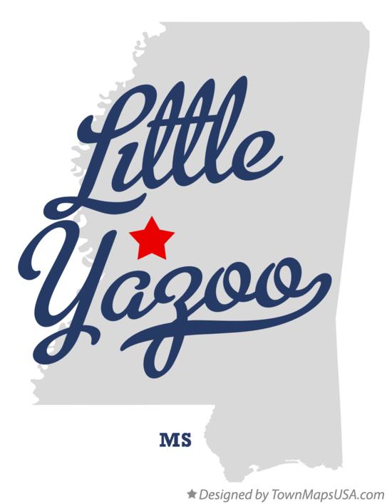 Map of Little Yazoo Mississippi MS