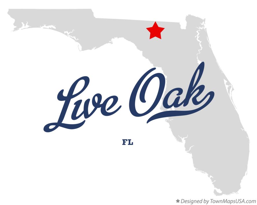 Map of Live Oak Florida FL