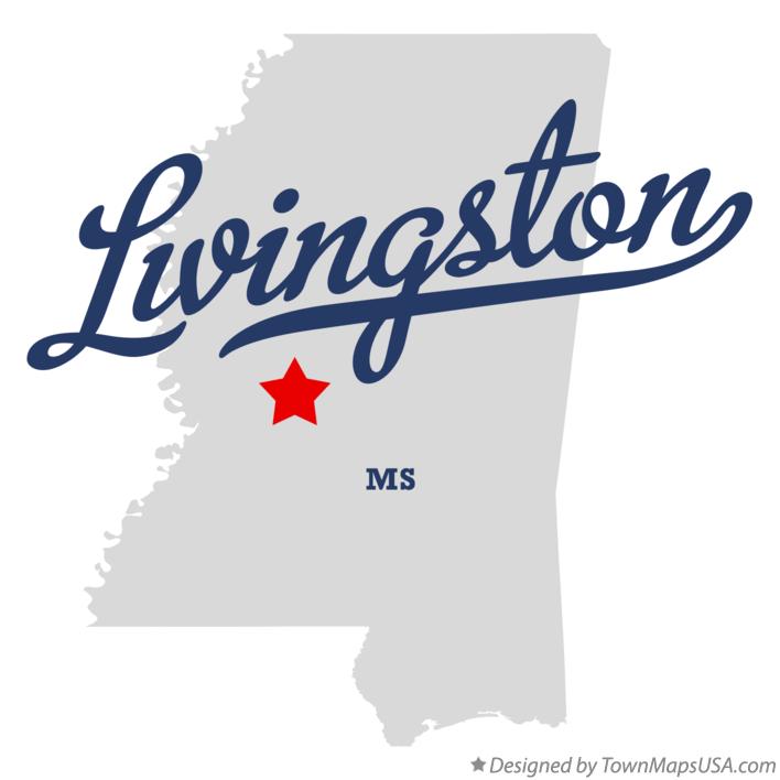 Map of Livingston Mississippi MS