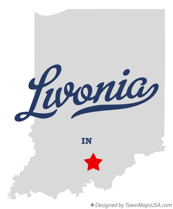 Map of Livonia Indiana IN