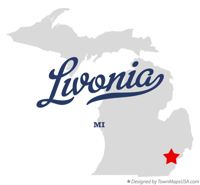 Map of Livonia Michigan MI
