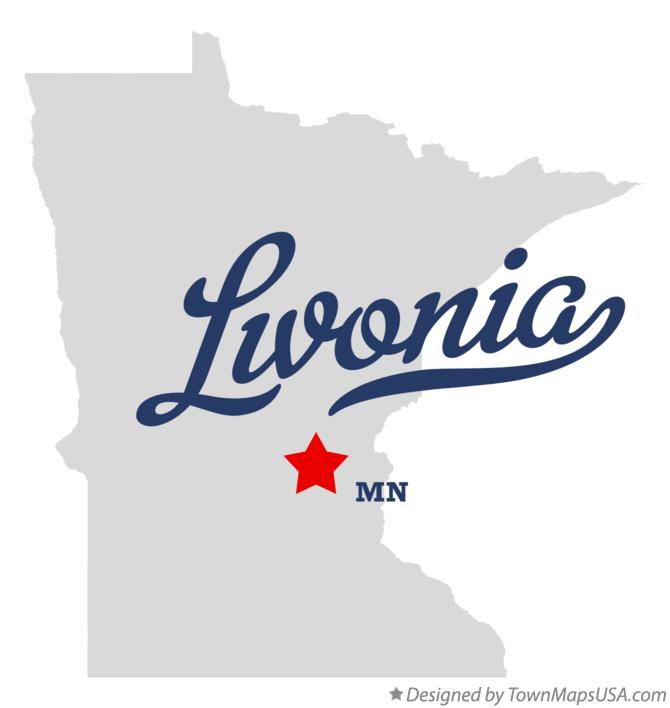 Map of Livonia Minnesota MN