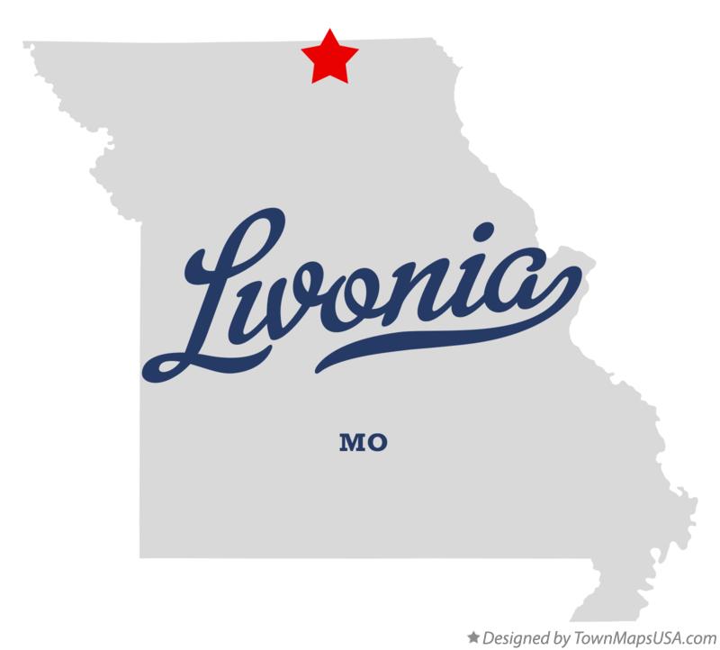 Map of Livonia Missouri MO