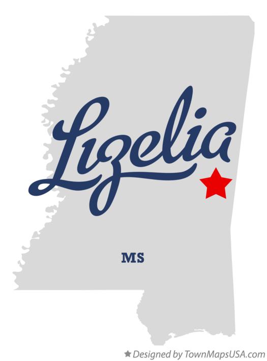 Map of Lizelia Mississippi MS