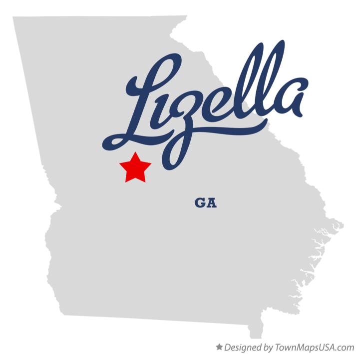 Map of Lizella Georgia GA