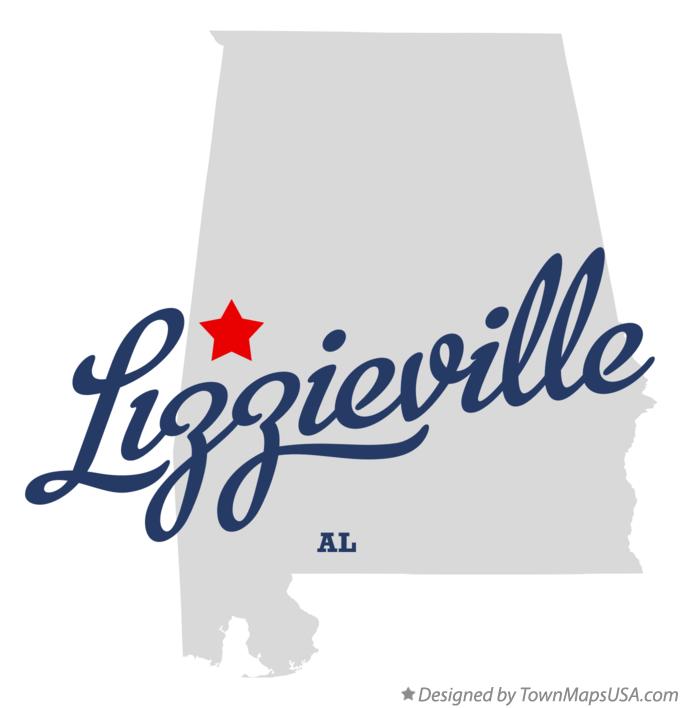 Map of Lizzieville Alabama AL