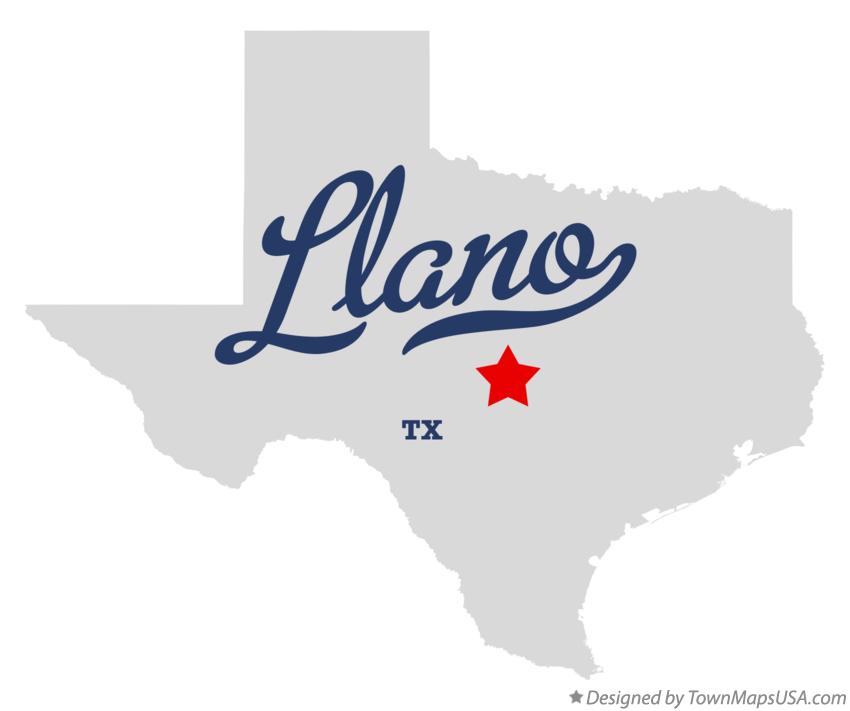 Map of Llano Texas TX