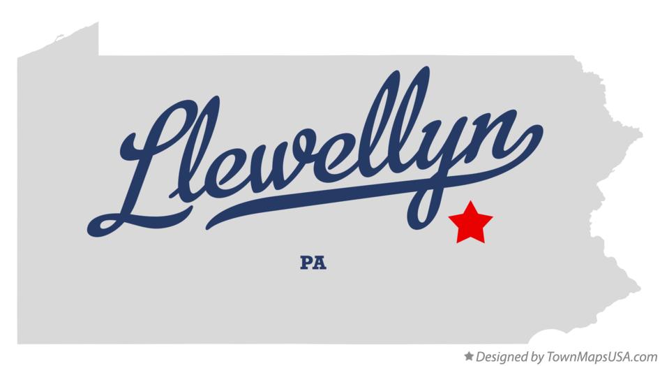 Map of Llewellyn Pennsylvania PA